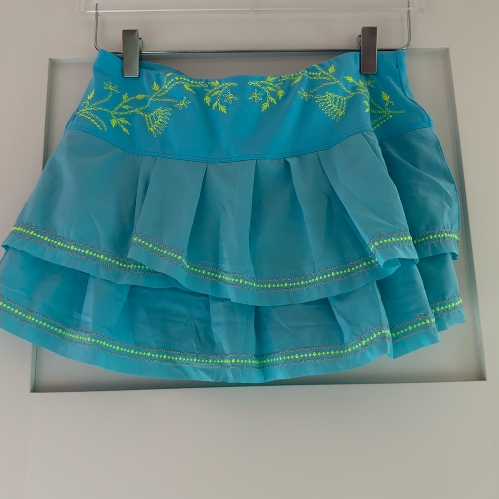 NWT Lucky In Love Floral Stitch Pleat Tier Women's Skirt